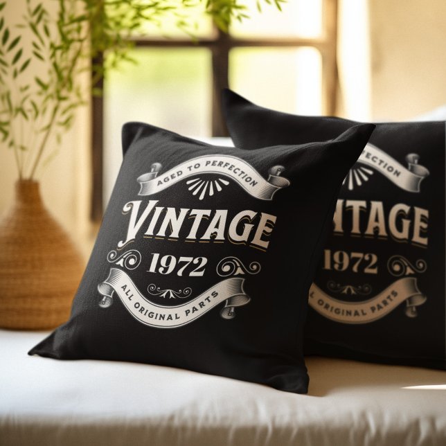 Coussin Anniversaire Vintage de n'importe quelle année (Créateur téléchargé)