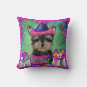 COUSSIN ANNIVERSAIRE YORKIE POO 