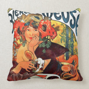 Coussin Annonce 1897 de bière de Nouveau d'art