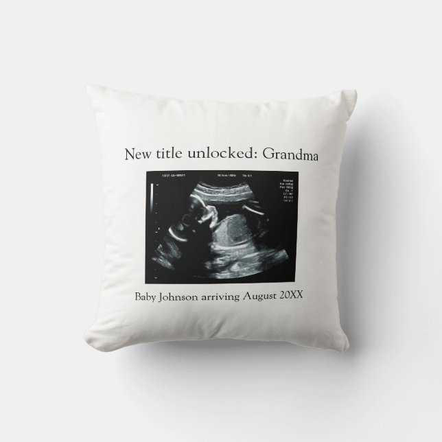 Coussin Annonce de grossesse par échographie – Devenir gra (Recto)
