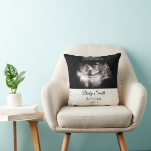 Coussin Annonce de grossesse personnalisée avec échographi