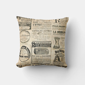 Coussin Annonce de journal français 1897