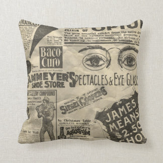 Coussin Annonces de journaux anciens