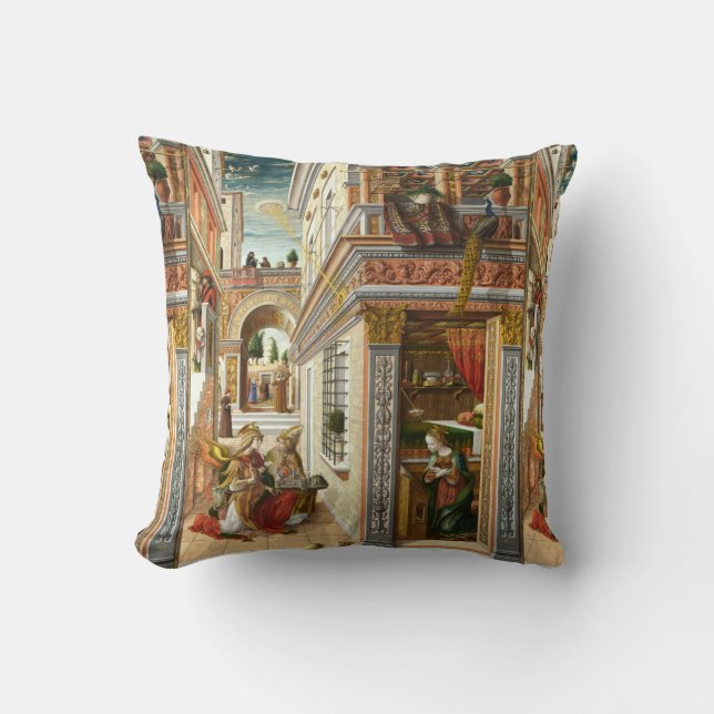 Coussin Annonciation, Saint Emidius et un OVNI de Crivelli (Recto)