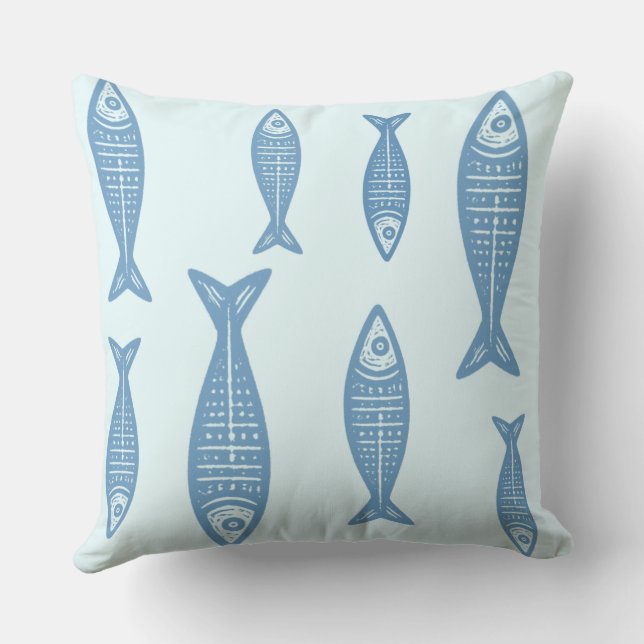 Coussin Anouke Poisson Côtiers / Fjord Bleu (Verso)