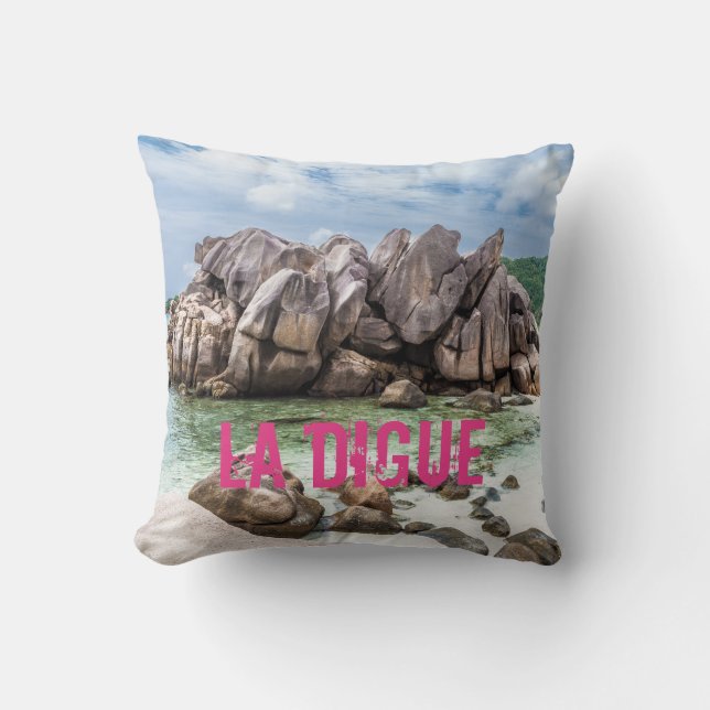 Coussin Anse Cocos Seychelles La Digue Beach cadeau (Recto)