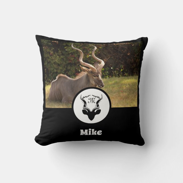 Coussin Antelope Silhouette Nom Balise Photo (Recto)