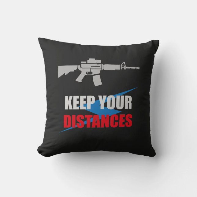 Coussin Anti Social Rifle Humor (Recto)