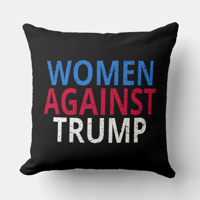 Coussin Anti-Trump - Les femmes contre Trump (Recto)