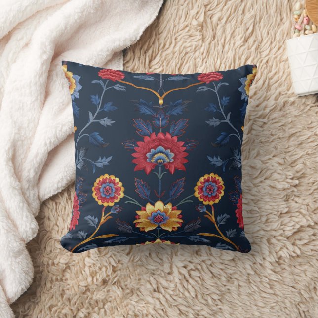 Coussin Antique coloré Indien Floral Motif Motif (Couverture)