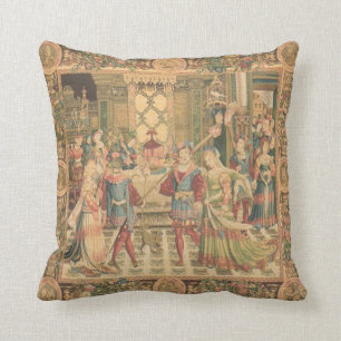 Coussin antique de regard de tapisserie