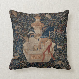 Coussin antique de regard de tapisserie