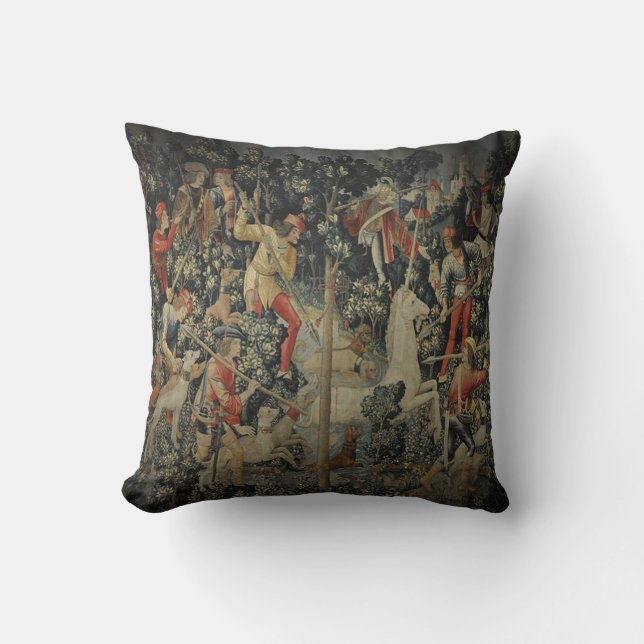 Coussin antique de regard de tapisserie (Recto)