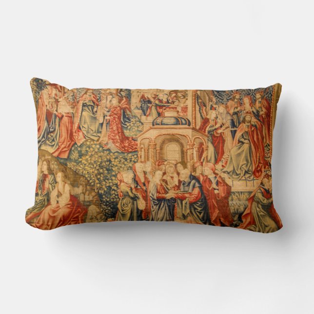 Coussin antique de regard de tapisserie (Recto)