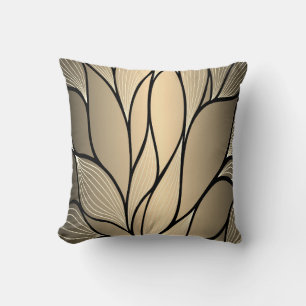Coussin Antique Gold Creative Leave Motif