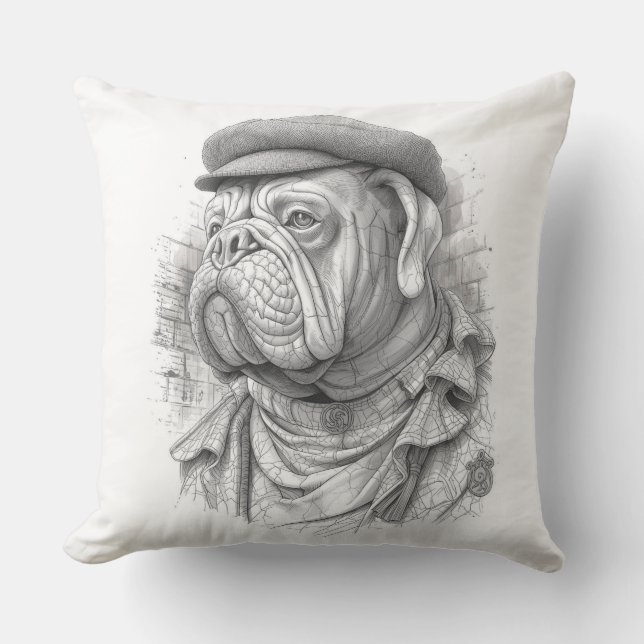 Coussin Antique Marble Bulldog Minister Guest Towel (Recto)