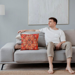 Coussin Antique Rousty Rouge Oriental Turc Kilim Rug