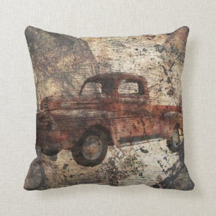 Coussin Antique Rustique vieux camion