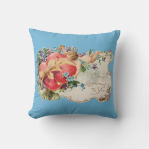 Coussin Antique Saint Valentin Coeur Cupidé