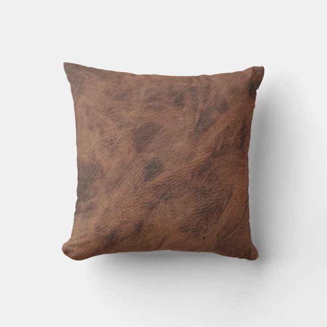 Coussin Antique Tan Cuir Imprimer Cushion Texture Motif (Recto)