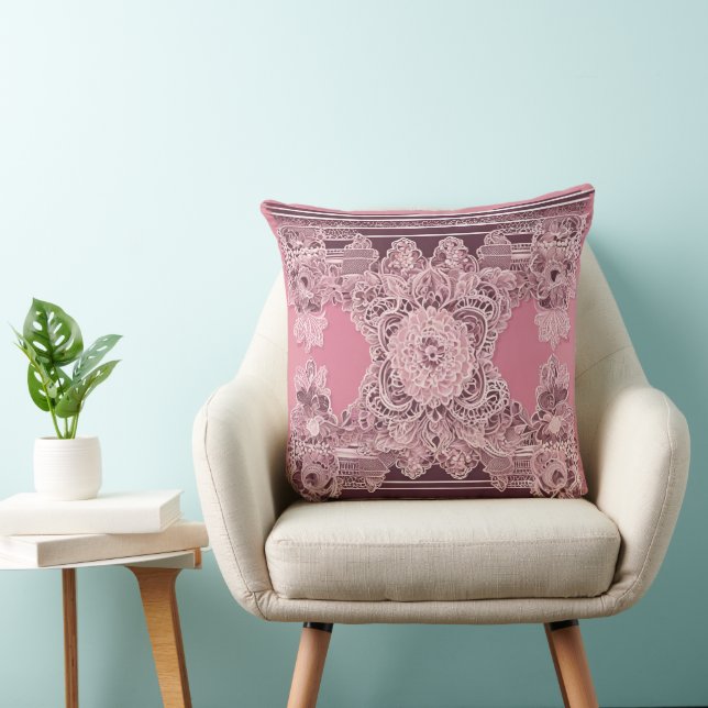 Coussin Antique & Tribal en rose art IA  (Chaise)