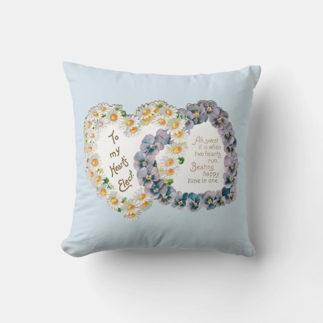 Coussin Antique Valentine Bouquet Coeur (Recto)