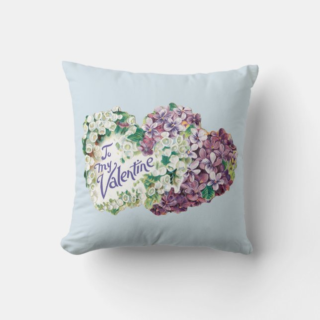 Coussin Antique Valentine Bouquet Coeur (Recto)