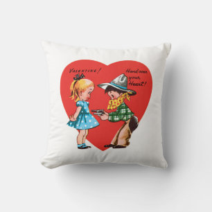 Coussin Antique Valentine Couple Heart