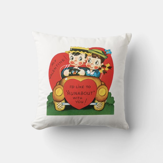Coussin Antique Valentine Couple Heart (Recto)