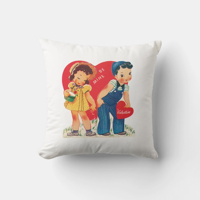 Coussin Antique Valentine Couple Heart (Recto)