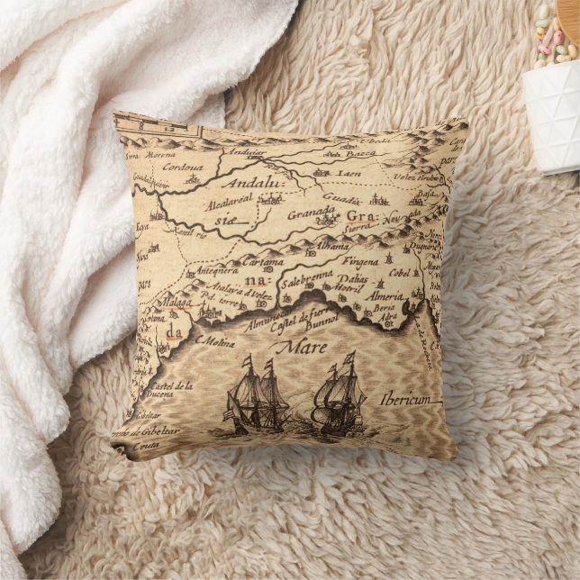 Coussin Antique vieille carte inspirée (3) (Couverture)