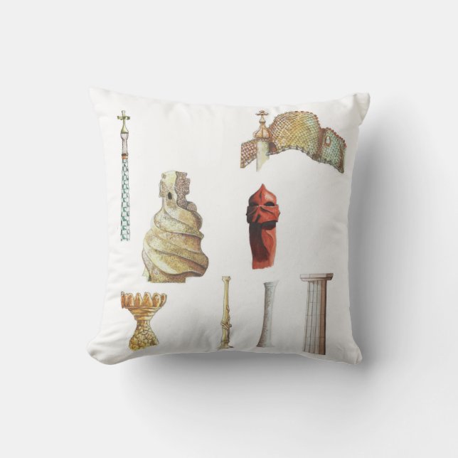 Coussin Antonio Gaudi. Barcelone. L'Espagne. Architectural (Recto)