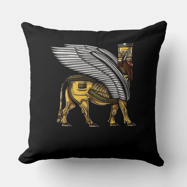 Coussin Anunnaki Guardian Alien Ancien Dieu Sumérien (Recto)