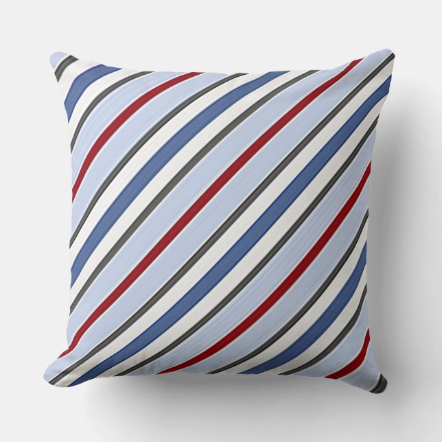 Coussin apaisant bleu avec rayure rouge (Recto)