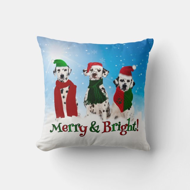 Coussin APAL - Le Dalmate de Noël poursuit les empreintes (Recto)