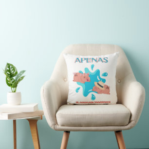 Coussin "Apenas el agua pal marrano" citation de porc