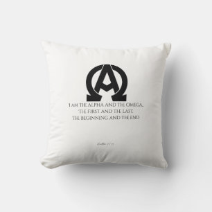 Coussin Apocalypse 22:13: "Je suis l'Alpha et l'Oméga"