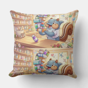 Coussin Apothicairerie Fantaisiste Écureuil Dauphin