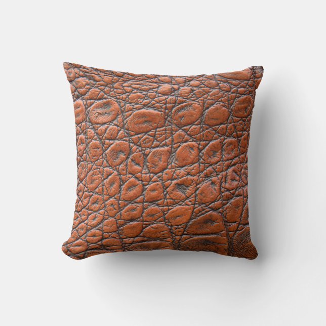Coussin apparence fausse en cuir de crocodile (Recto)