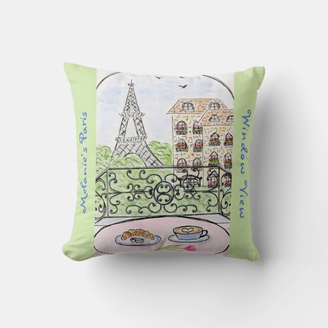 Coussin Appartement PARISIEN fantaisiste Eiffel Tour perso (Recto)