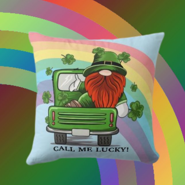 Coussin Appelle-moi Lucky Irish Gnome (Créateur téléchargé)