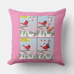 Coussin Appels de accouplement d'oiseaux modernes comique
