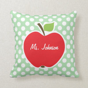 Coussin Apple sur Celadon Green Pois