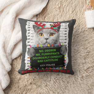 Coussin Apportez Noël laid pour chat maman chat papa chat