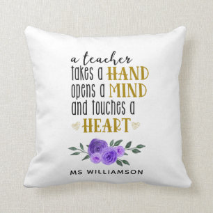 Coussin Appréciation de l'enseignant cadeau personnalisé e