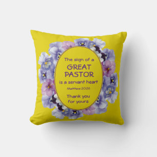 Coussin Appréciation du pasteur floral jaune