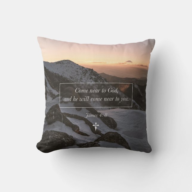 Coussin Approchez-Vous De Dieu Jacques 4: 8 Faith Bible Ve (Recto)