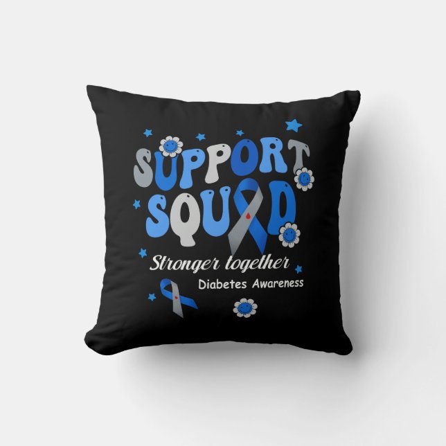 Coussin Appuyer l'Escouade Solide Ensemble Bleu Ruban Diab (Recto)