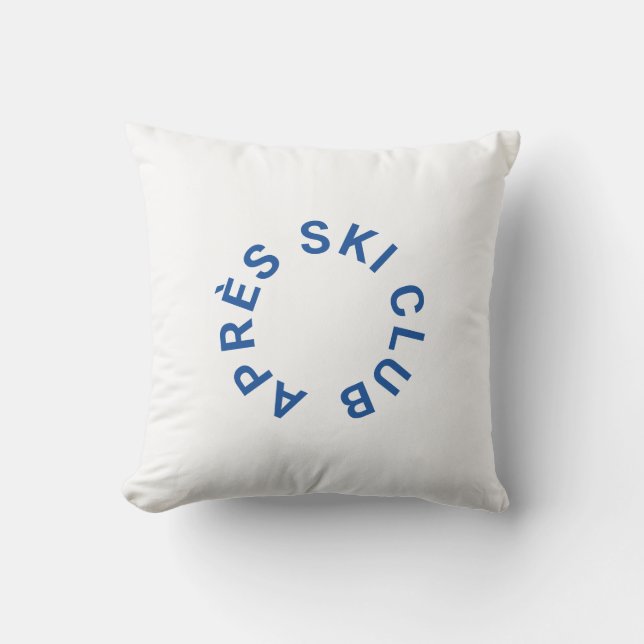 Coussin Après le club de ski d'hiver Cool Blue Ski Crest (Recto)