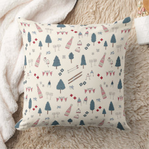 Coussin Apres Ski Cabine Décor Champagne rose Rétro